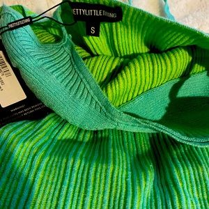 Green/blue bodycon dress